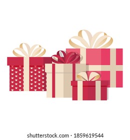 Present boxes, Gift boxes vector set, isolated