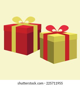 present boxes with a ribbon. vector illustration