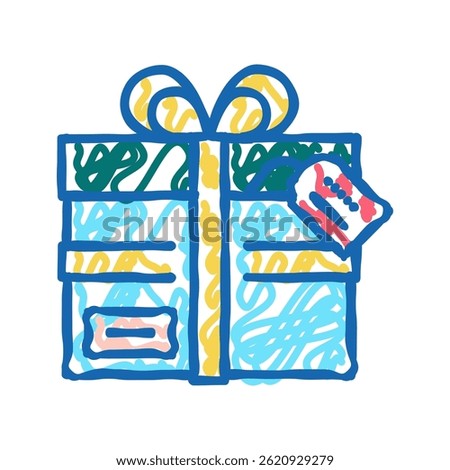 present cardboard box doodle icon sketch vector. present cardboard box sign. isolated symbol illustration