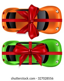 Present Cars Wrapped Ribbon Stock Vector (Royalty Free) 327028556