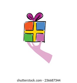 present cartoon color vector illustration