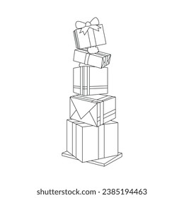 Present Character for Merry Christmas, Isolated in Retro Cartoon Style