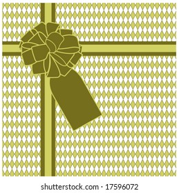 present with diamond shape on paper background