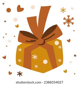 present festive christmas gifts box vector illustration
