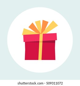 Present in flat style icon isolated. vector illustration. easy to use