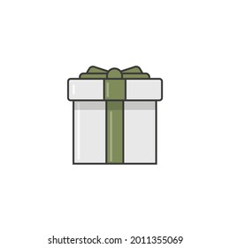  Presente. Regalo con un arco. Colores retro. ilustración de icono