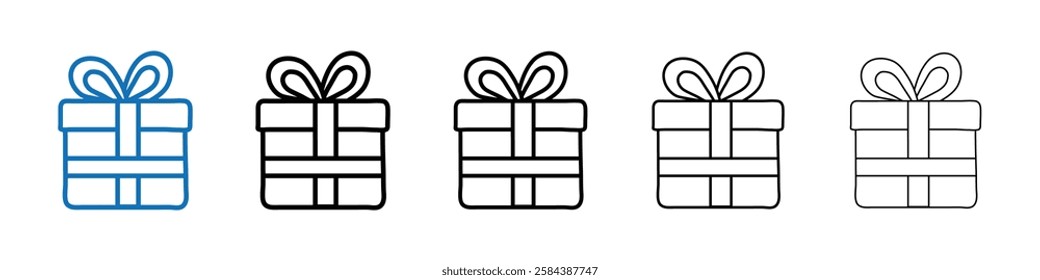 Present gift box icon Outline vector logo for web ui