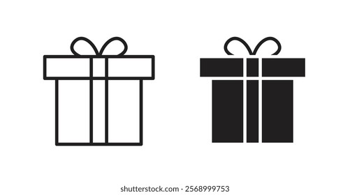 Present gift box icon set vector graphics designs