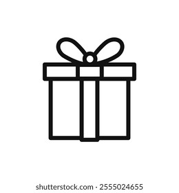 Present gift box icon Symbol mark in Outline style