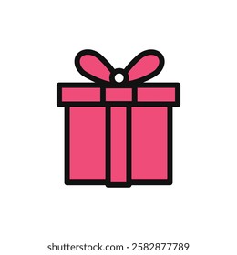 Present gift box icon Symbol mark in Outline style