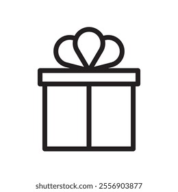 Present gift box icon Thin line art collection