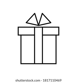 Present gift box icon. Vector isolated elements. Christmas gift icon illustration vector symbol. Surprise present linear design.