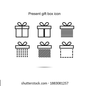 Present gift box icon vector illustration graphic on background