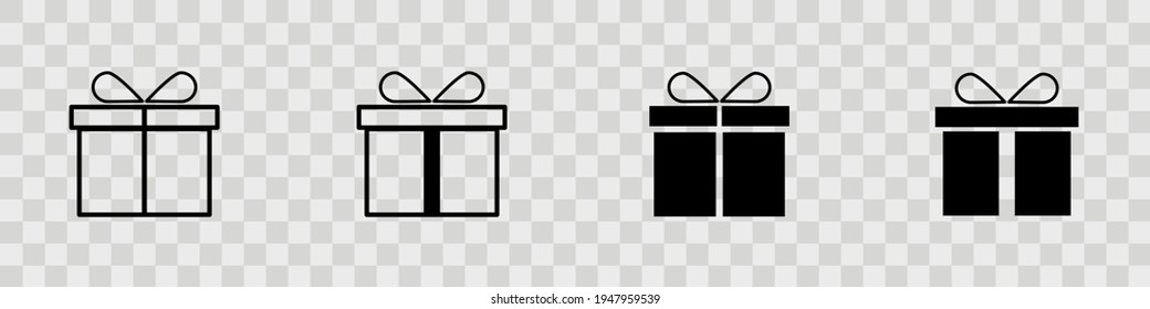Present gift box icon. Vector isolated elements. set gift icon illustration vector symbol. Surprise present linear design. Stock vector.eps