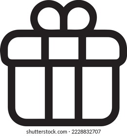 Present gift box icon. Vector isolated elements. Christmas gift icon illustration vector symbol. Surprise present linear design.