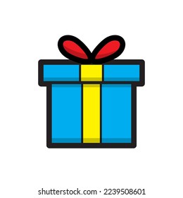 Present gift box icon vector in flat style
