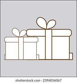 Present gift box icon. Vector isolated elements. Christmas gift icon illustration vector symbol. Surprise present linear design. Stock vector.