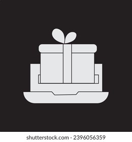 Present gift box icon. Vector isolated elements. Christmas gift icon illustration vector symbol. Surprise present linear design. Stock vector.