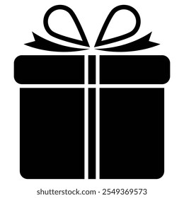 Present gift box icon. Vector isolated elements. Christmas gift icon illustration symbol. Surprise present linear design.