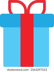 Present Gift Box Icon Vector Flat Illustration