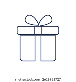 Present gift box icon. Vector isolated elements. Christmas gift icon illustration vector symbol. Surprise present linear design. Stock vector.