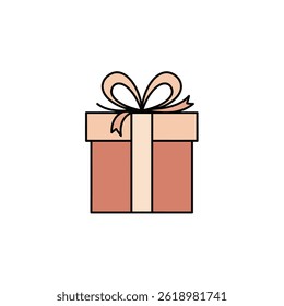 Present gift box icon. Vector isolated elements. Christmas gift icon illustration vector symbol. Surprise present linear design. Stock vector.
