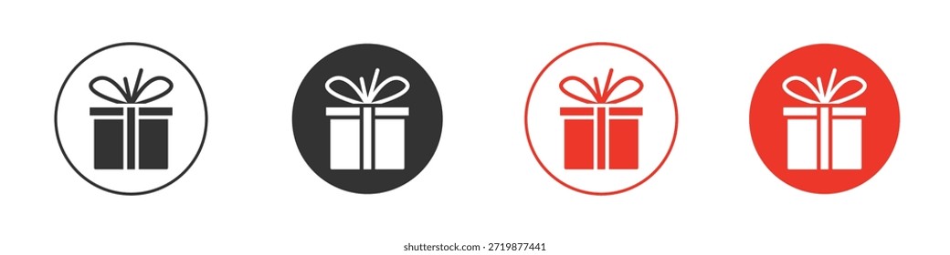 Presentar icono de caja de regalo. diseño de Vector de Web