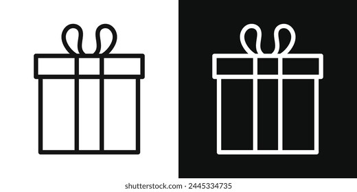 Present and Gift Box Icons. Christmas Surprise and Festive Package Symbols.