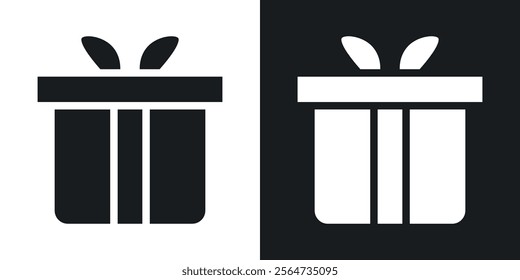 Present gift box icons in flat syle