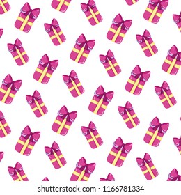 present gift box with ribbon bow background