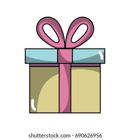 present gift box with ribbon decoration design