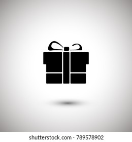 Present, gift, box. ribbon vector icon