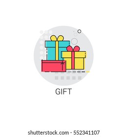 Present Gift Box Sale Icon Vector Illustration