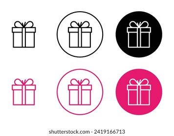 Presente conjunto de iluminación de vectores de caja de regalo. Firma de paquete de regalo en Adecuado para aplicaciones y estilo de diseño de interfaz de usuario de sitios web.