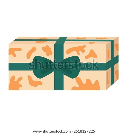 Present gift box vector illustration, mystery box clip art image, presents clipart in flat design illustration