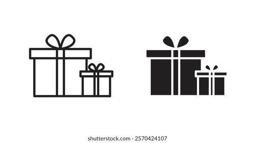 Present gift box vector web icons set