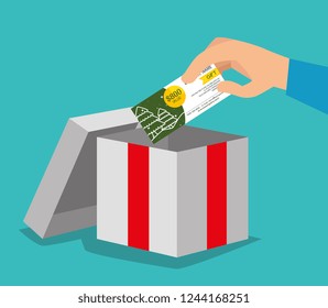 present and gift card dicount in the hand