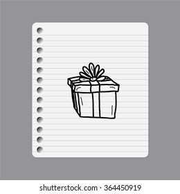 Present gift hand drawn doodle vector