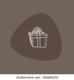 Present gift hand drawn doodle vector