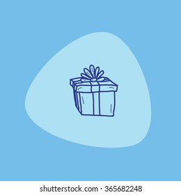 Present gift hand drawn doodle vector