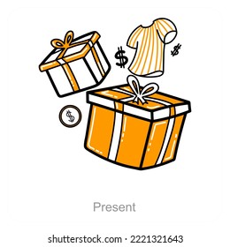 Present and gift icon concept