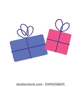 Present gift illustration on white background