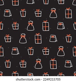 Present Gift Party Night Vector Graphic Seamless Pattern can be use for background and apparel design