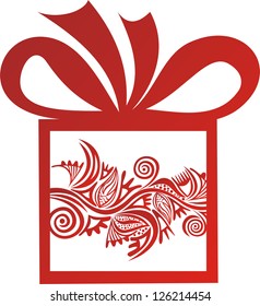 Present gift pattern red vector illustration
