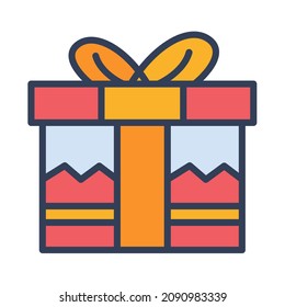 present gift prize box single isolated icon with filled line style