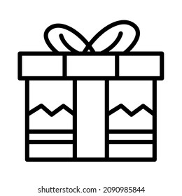 present gift prize box single isolated icon with outline style