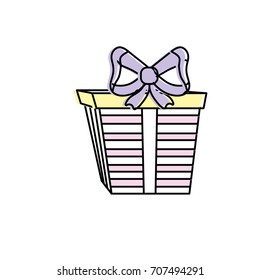 present gift with ribbon bow decoration design