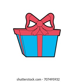 present gift with ribbon bow decoration design