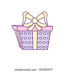 present gift with ribbon bow decoration design