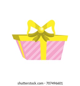 present gift with ribbon bow decoration design